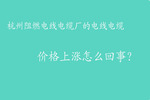 杭州阻燃電線電纜廠的電線電纜價格上漲怎么回事？